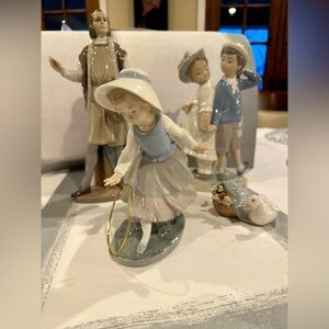 Lladro Porcelain Sculpture Christopher Columbus Geese Nao Girl Puppy Love Set